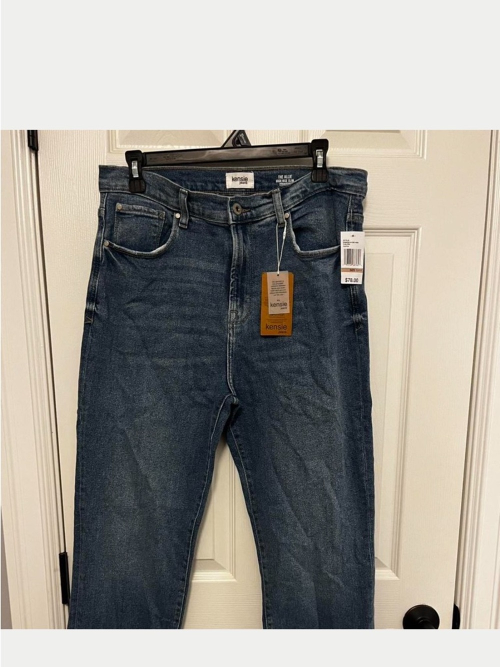 Kensie M Classic Straight Leg Jeans - Dark Blue